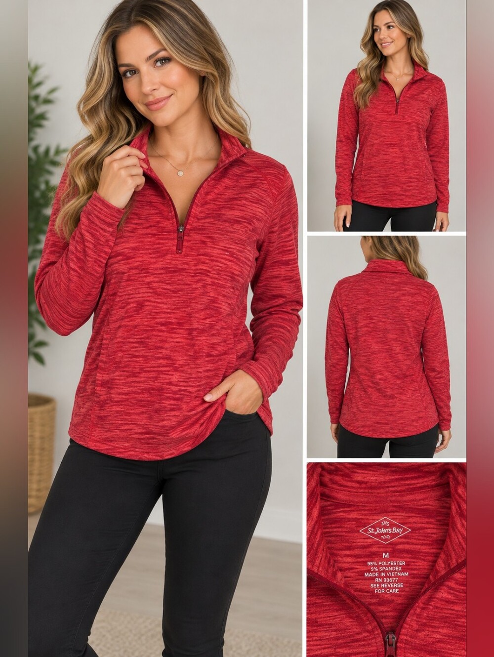 St johns bay Women's large red pullover sweatshirt #27